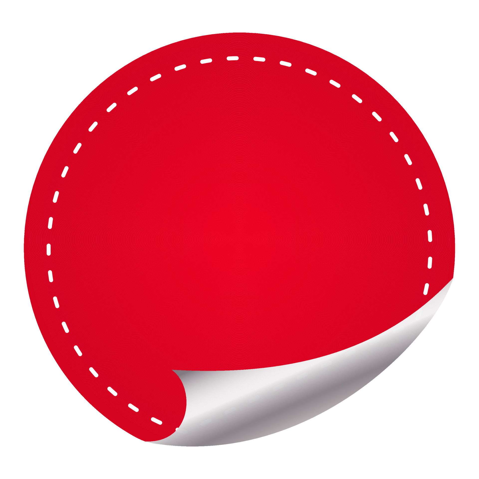 Red Empty Round Curl Label Or Tag On White Background. 23322659 Vector
