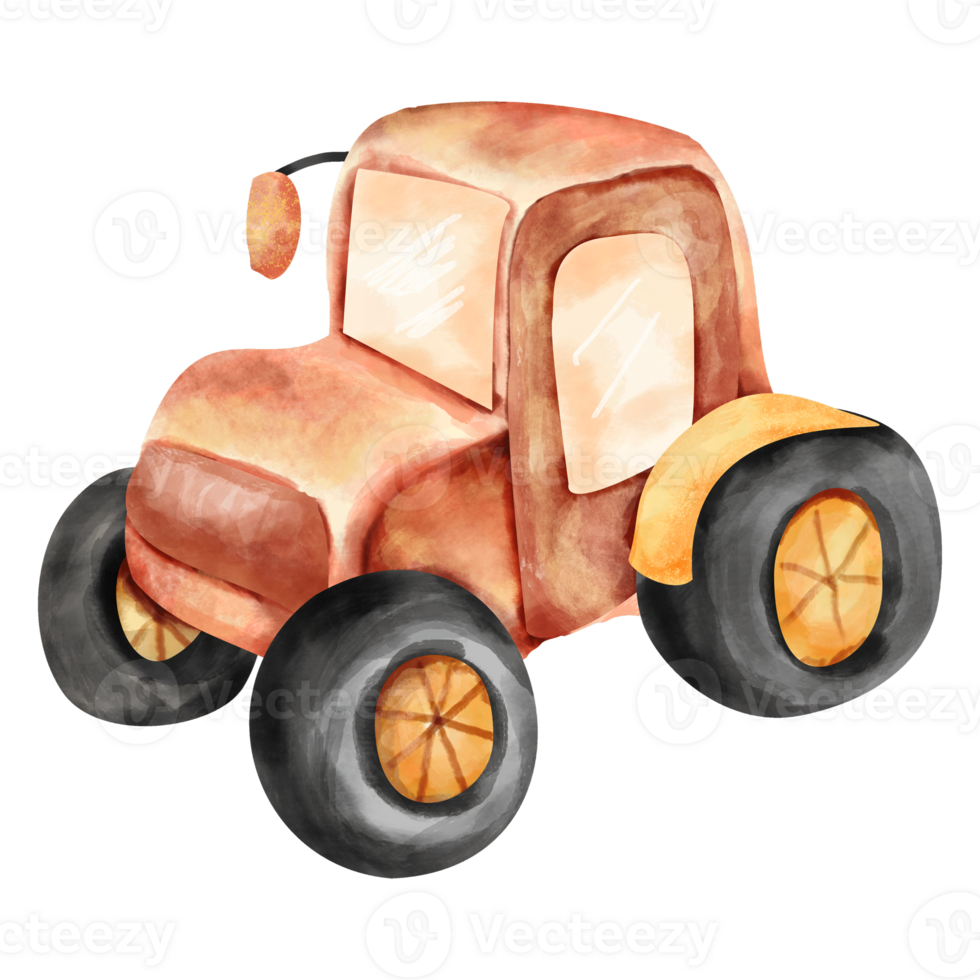 watercolor tractor farm clip art png