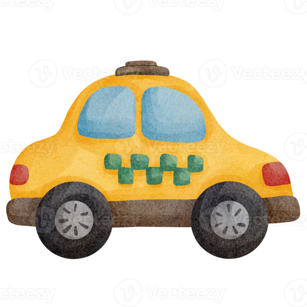 watercolor taxi clip art png