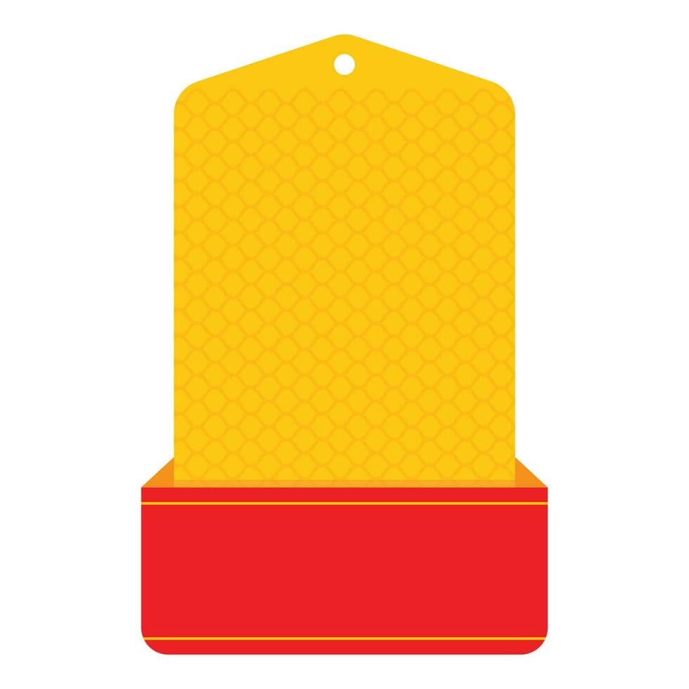 Paper Tag Element In Yellow And Red Color. vector