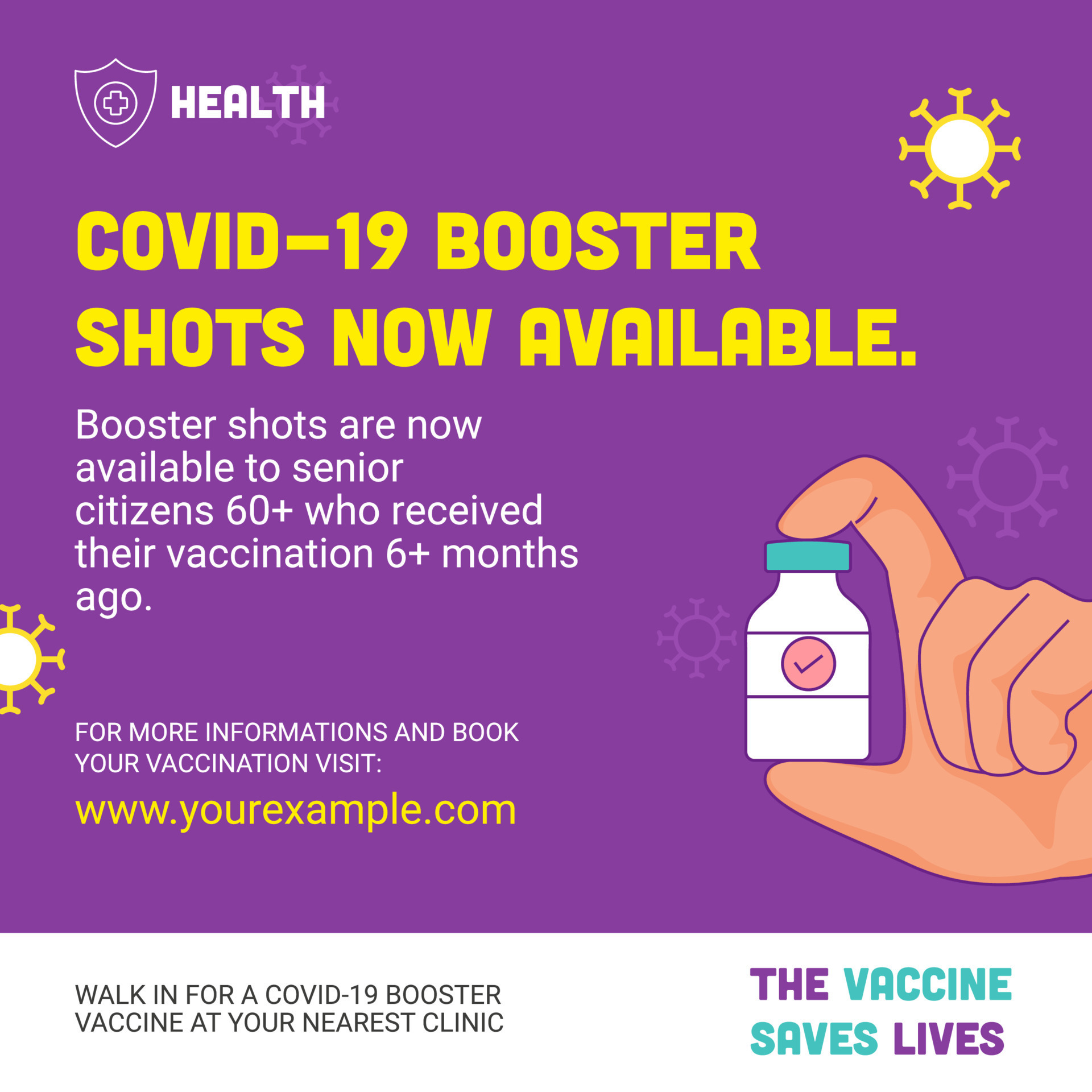 Covid19 Booster Shots Now Available Poster Design For Awareness