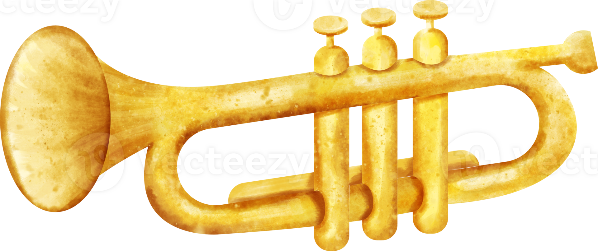 watercolor Trumpet music instrument png