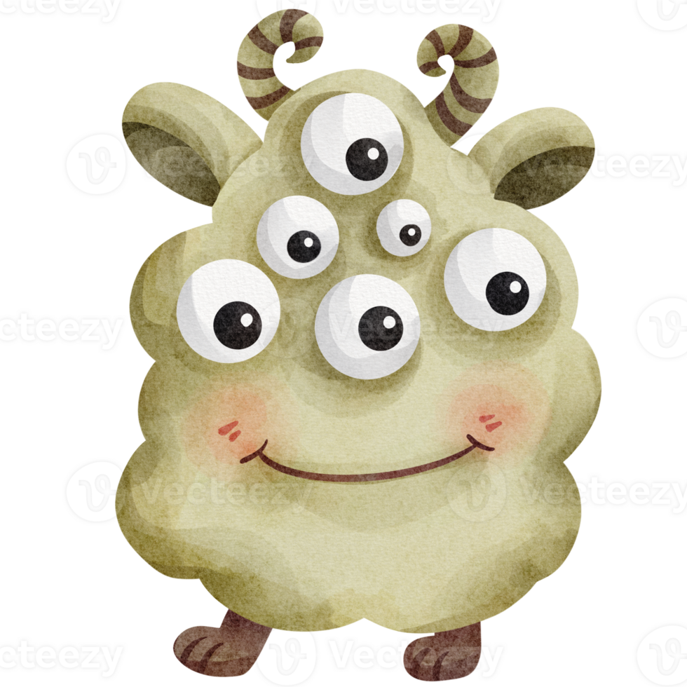 watercolor monster clip art png