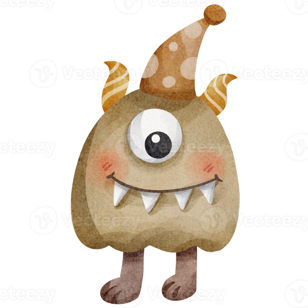 watercolor monster clip art png
