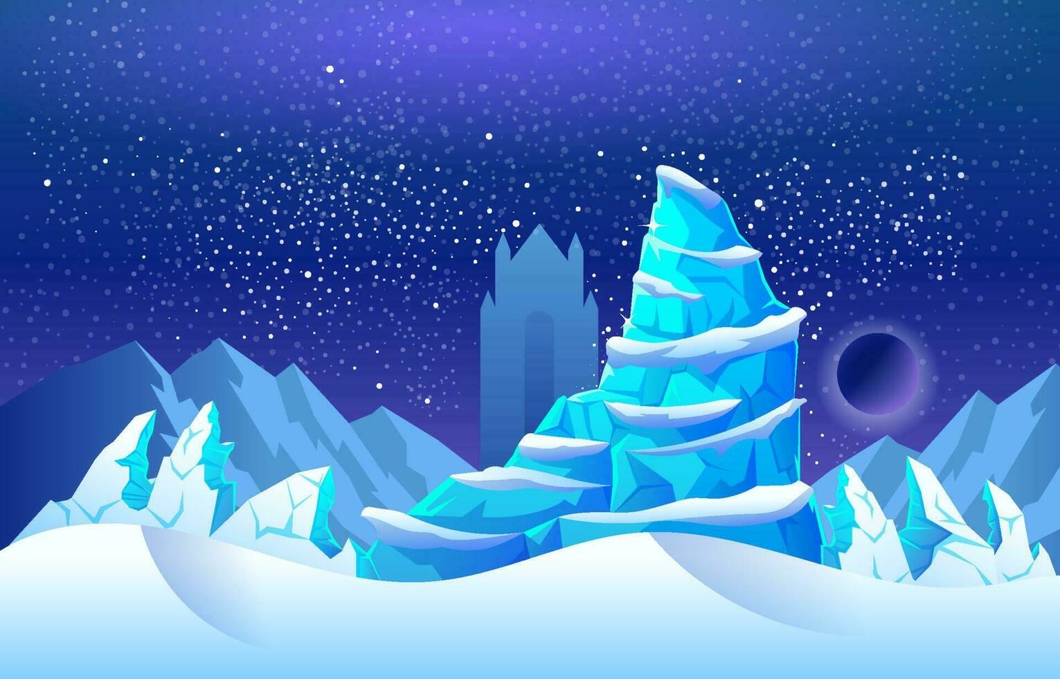 Magic Castle on Ice Mountain vector