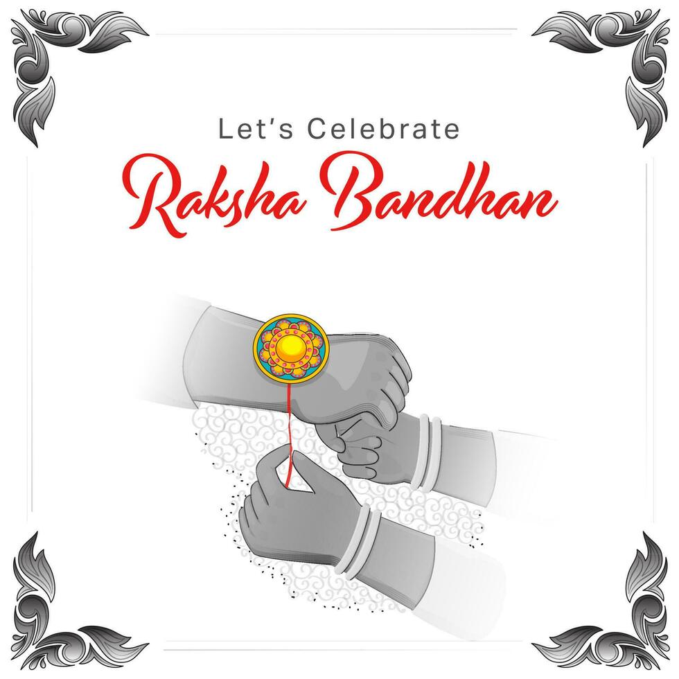 Lets Celebrate Raksha Bandhan Message Text With Close View Of ...