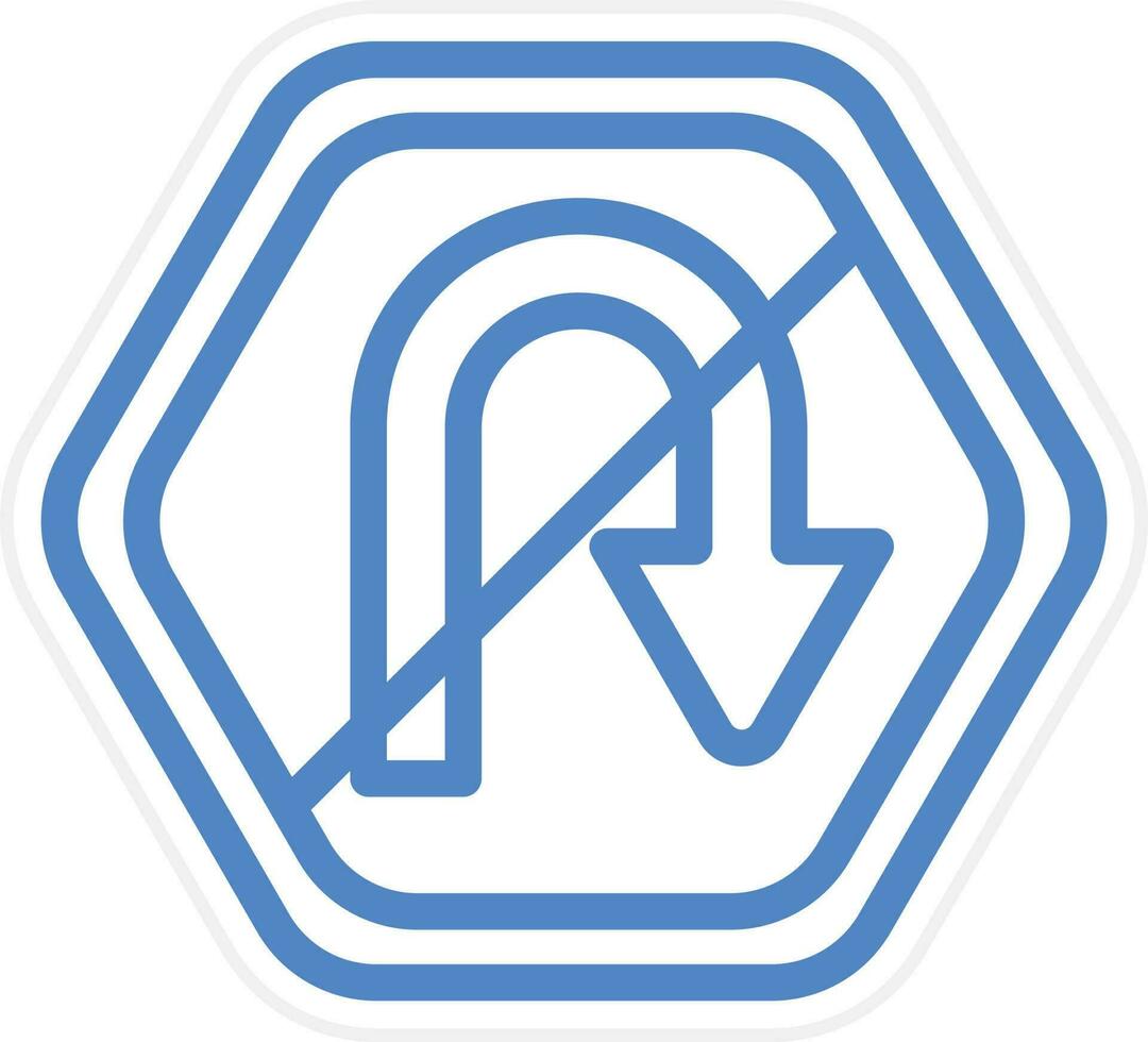 No U Turn Vector Icon Style