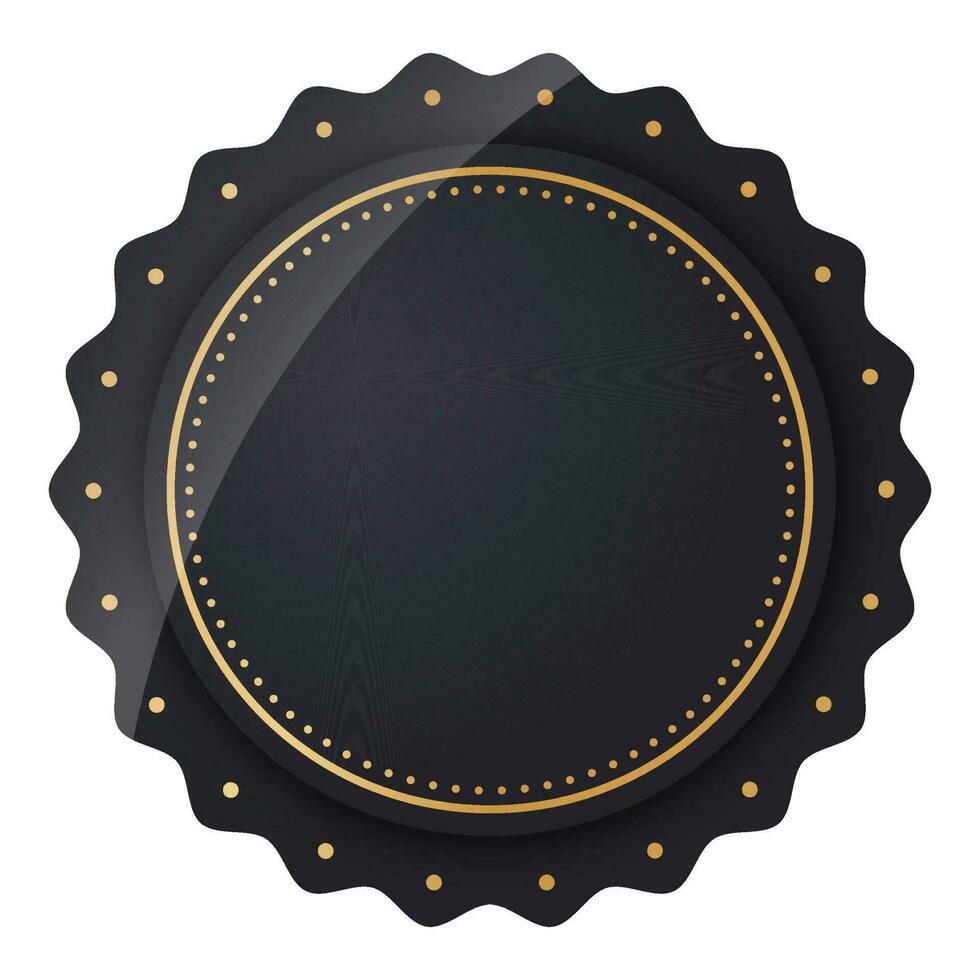 Empty Round Label Or Badge Element In Black Color. vector