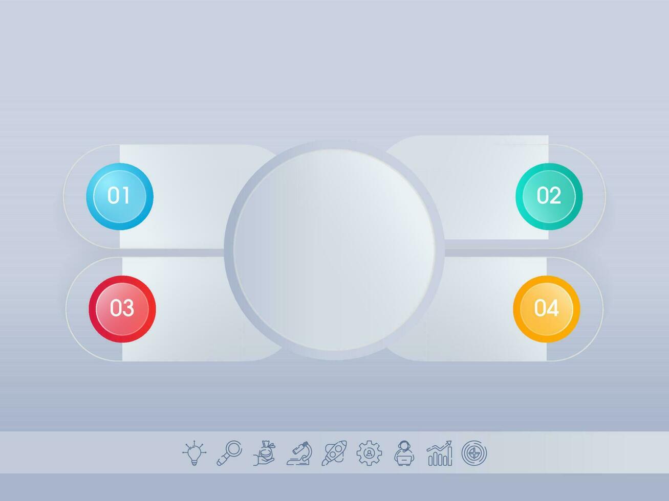 Business Infographic Timeline Template Layout With 4 Successive Steps And Copy Space. vector