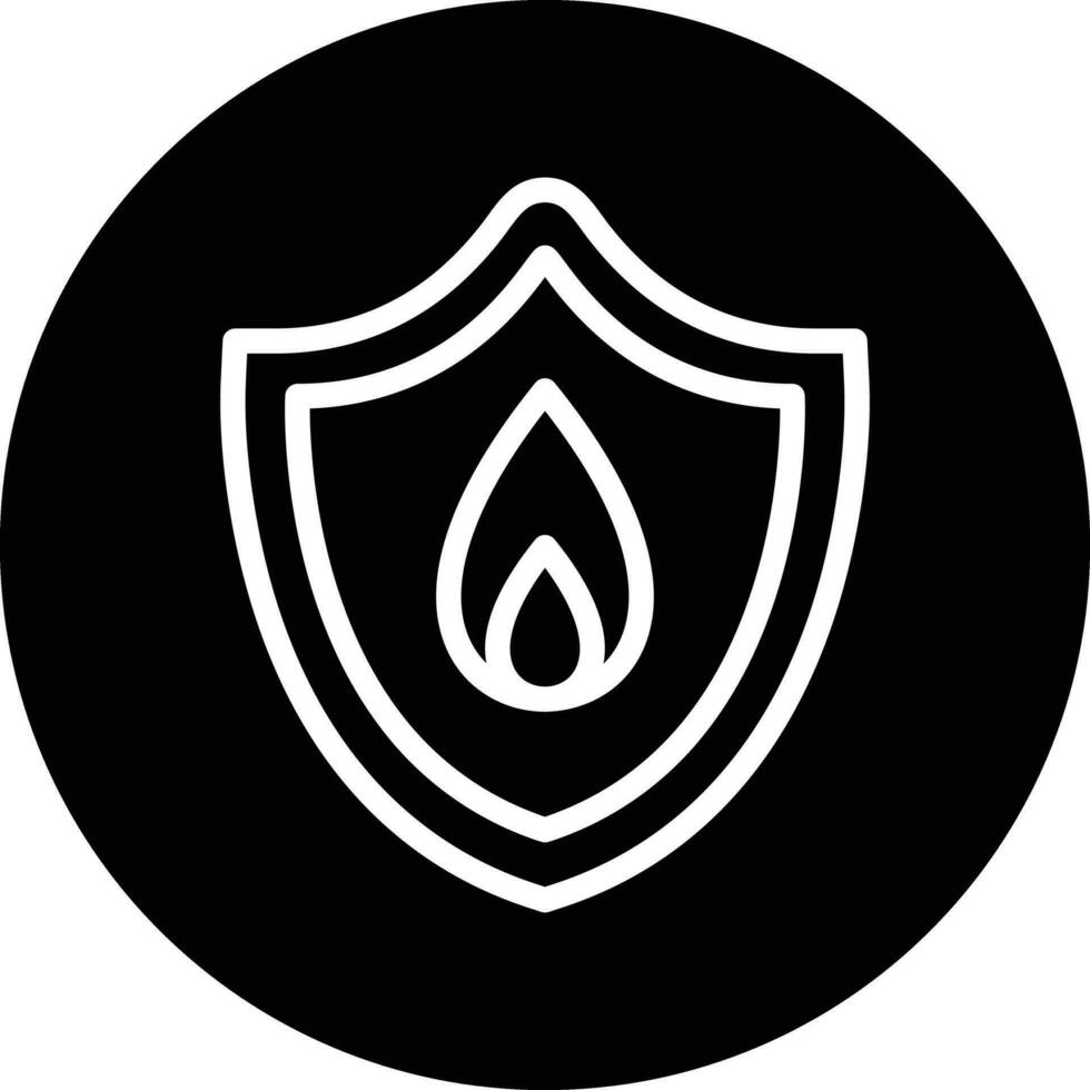 Fire Shield Vector Icon Design