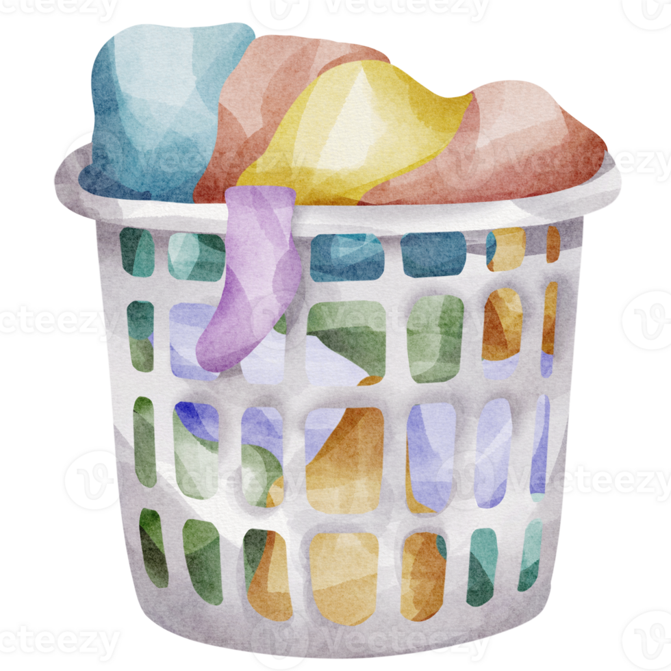 watercolor laundry basket png