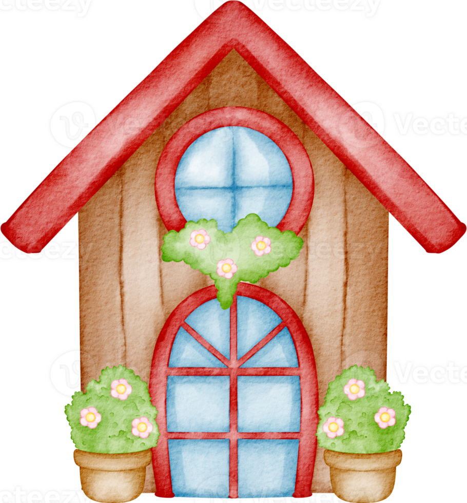 watercolor garden house png