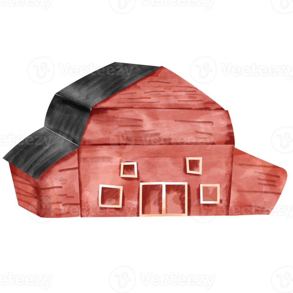 watercolor barn farm clip art png