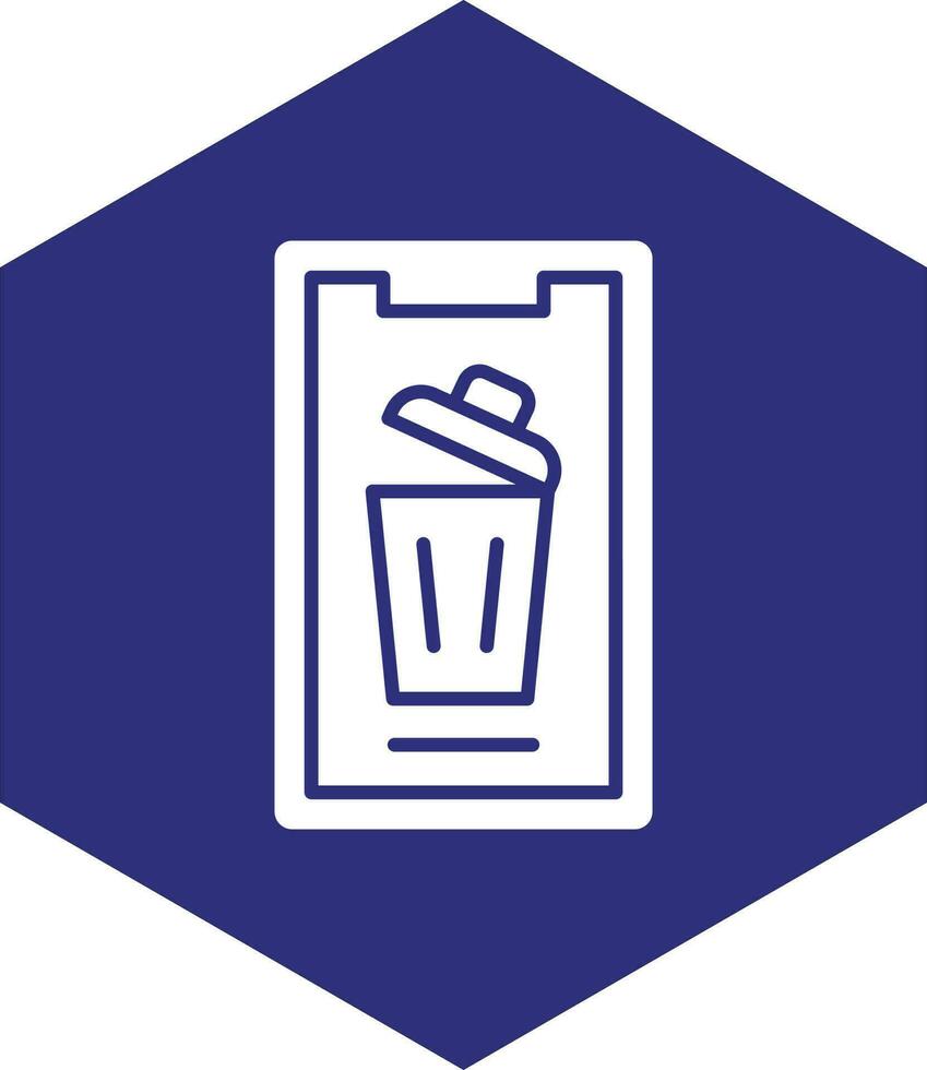 Mobile Bin Vector Icon design