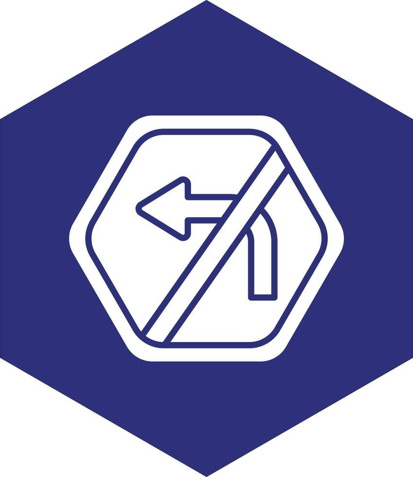 No Left Turn Vector Icon design