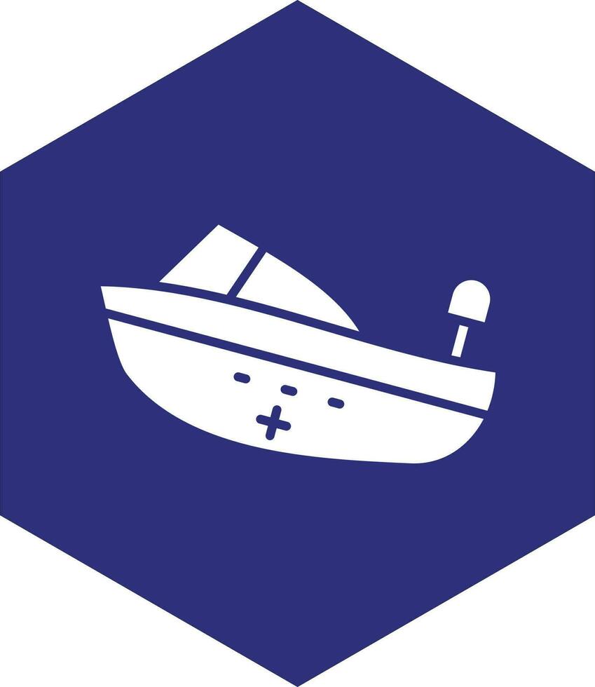 Rescue Boat Vector Icon design