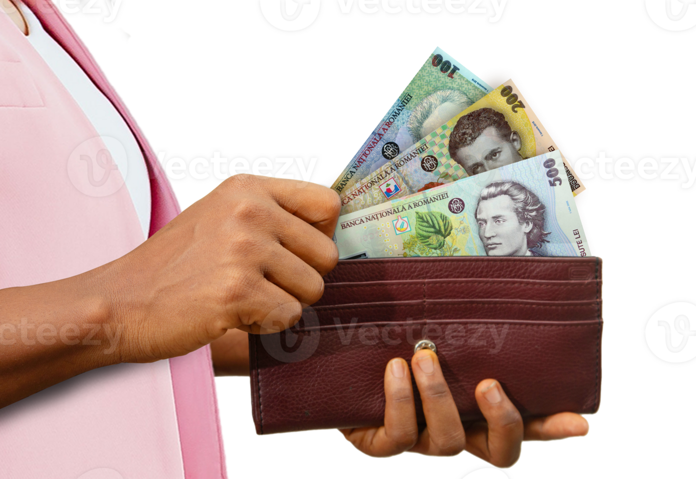 3d rendering of stacks of Romanian Leu arranged in a circular pattern. png