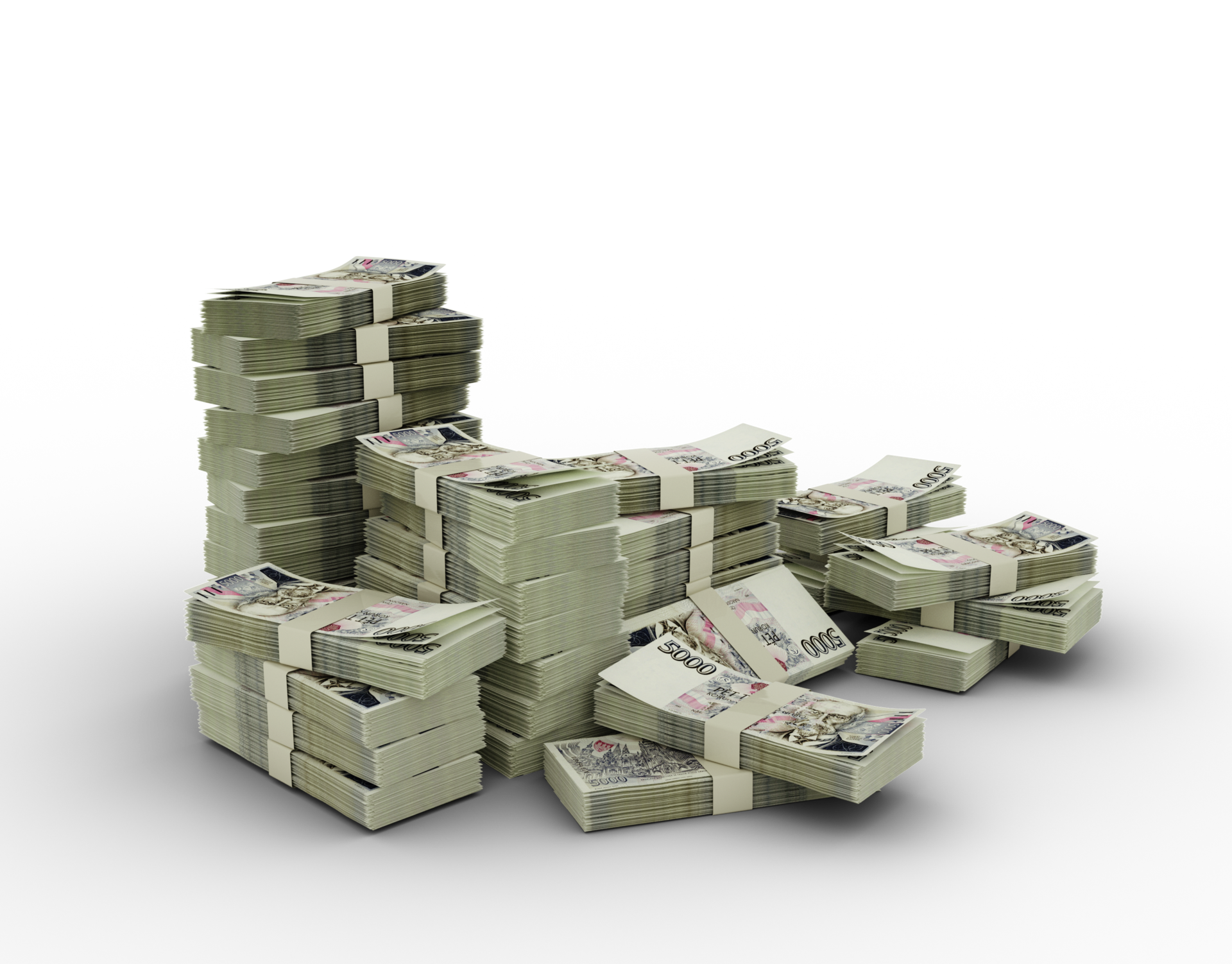 Stack Of Czech Koruna Notes 3d Rendering Of Bundles Of Money Isolated stack-of-czech-koruna-notes-3d-rendering-of-bundles-of-money-isolated