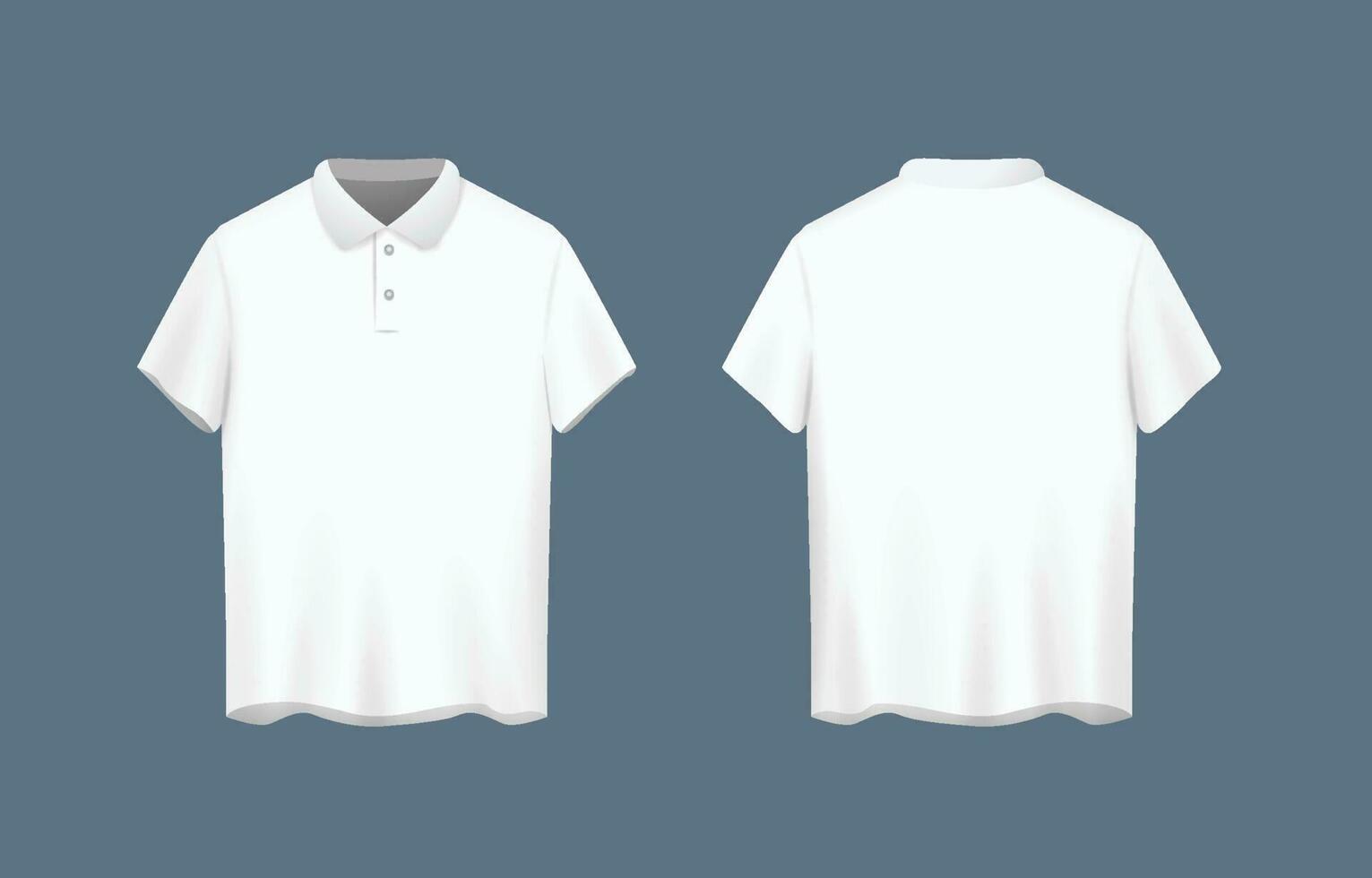 3d blanco realista polo camisa modelo vector
