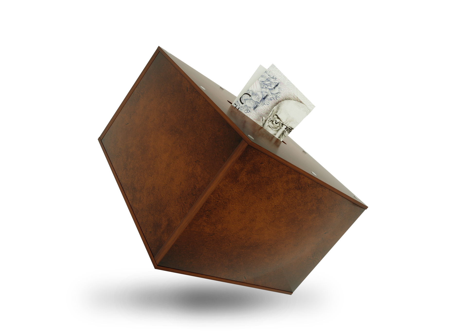 Czech Koruna Notes Inside Wooden Savings Box Generic Savings Bank czech-koruna-notes-inside-wooden-savings-box-generic-savings-bank