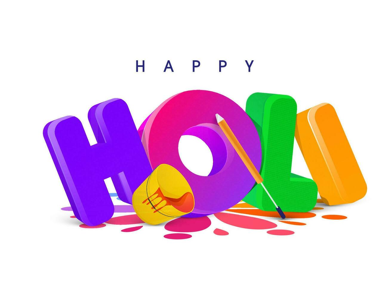 Indian Festival of Colours, Happy Holi Concept. vector