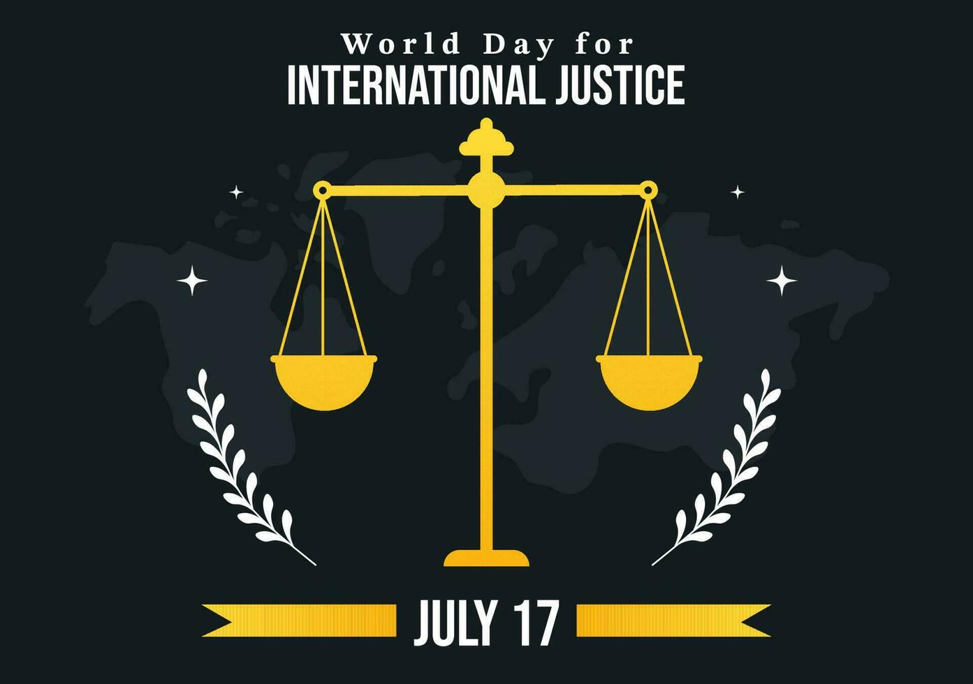 World Day for International Justice Vector Illustration with Earth, Scales or Judge Gavel in Flat Cartoon Hand Drawn to Landing Page Templates