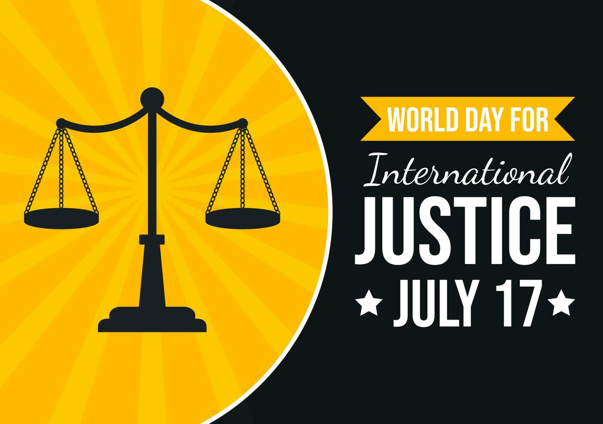 World Day for International Justice Vector Illustration with Earth