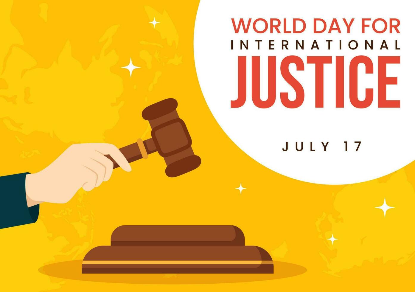 World Day for International Justice Vector Illustration with Earth, Scales or Judge Gavel in Flat Cartoon Hand Drawn to Landing Page Templates