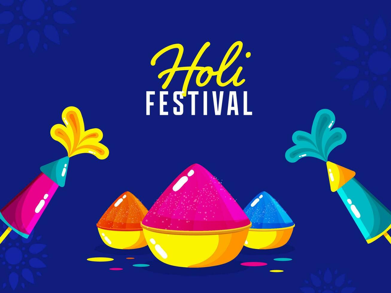 Indian Festival of Colours, Happy Holi Concept. vector