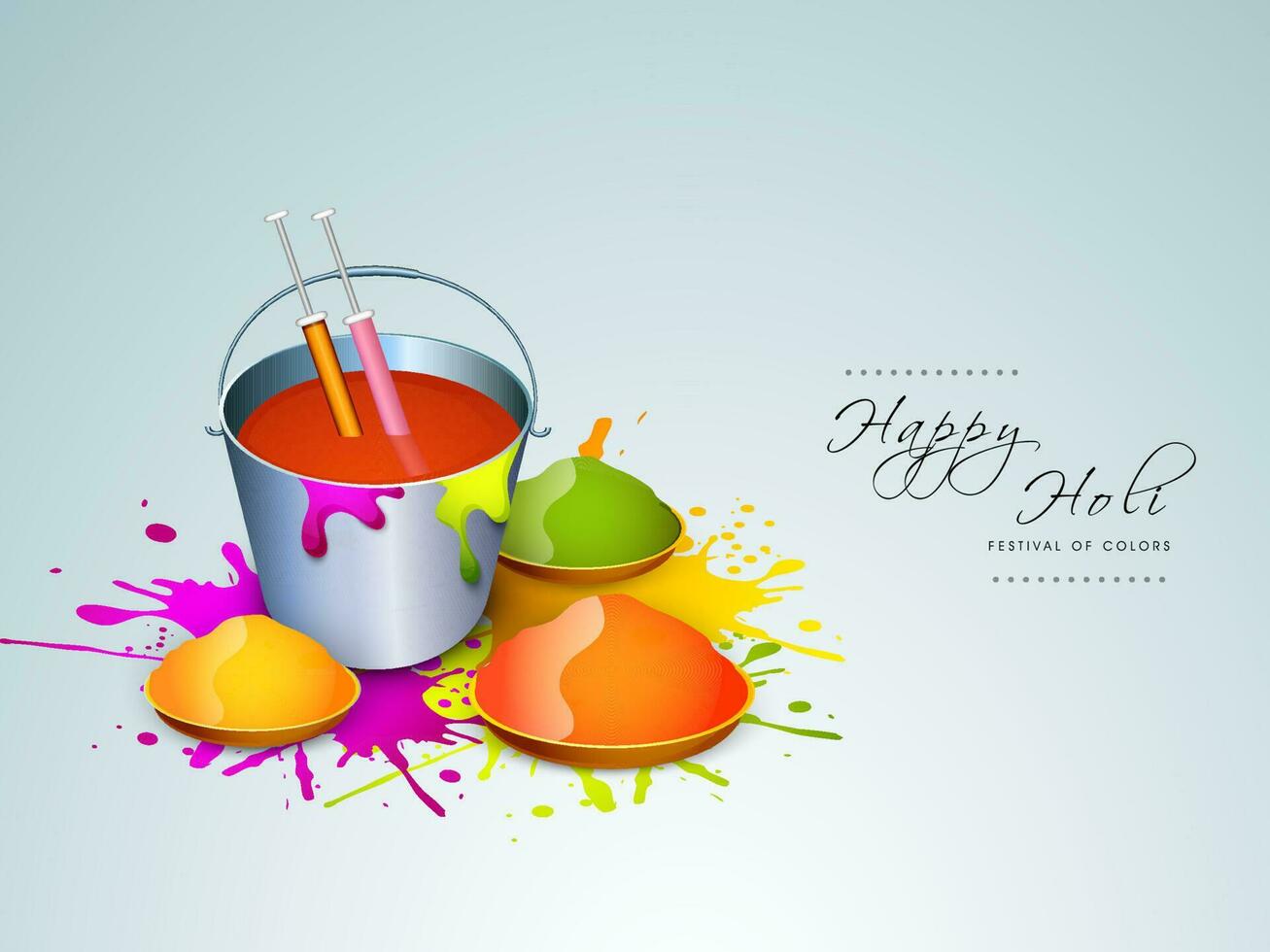 Indian Festival of Colours, Happy Holi Concept. vector