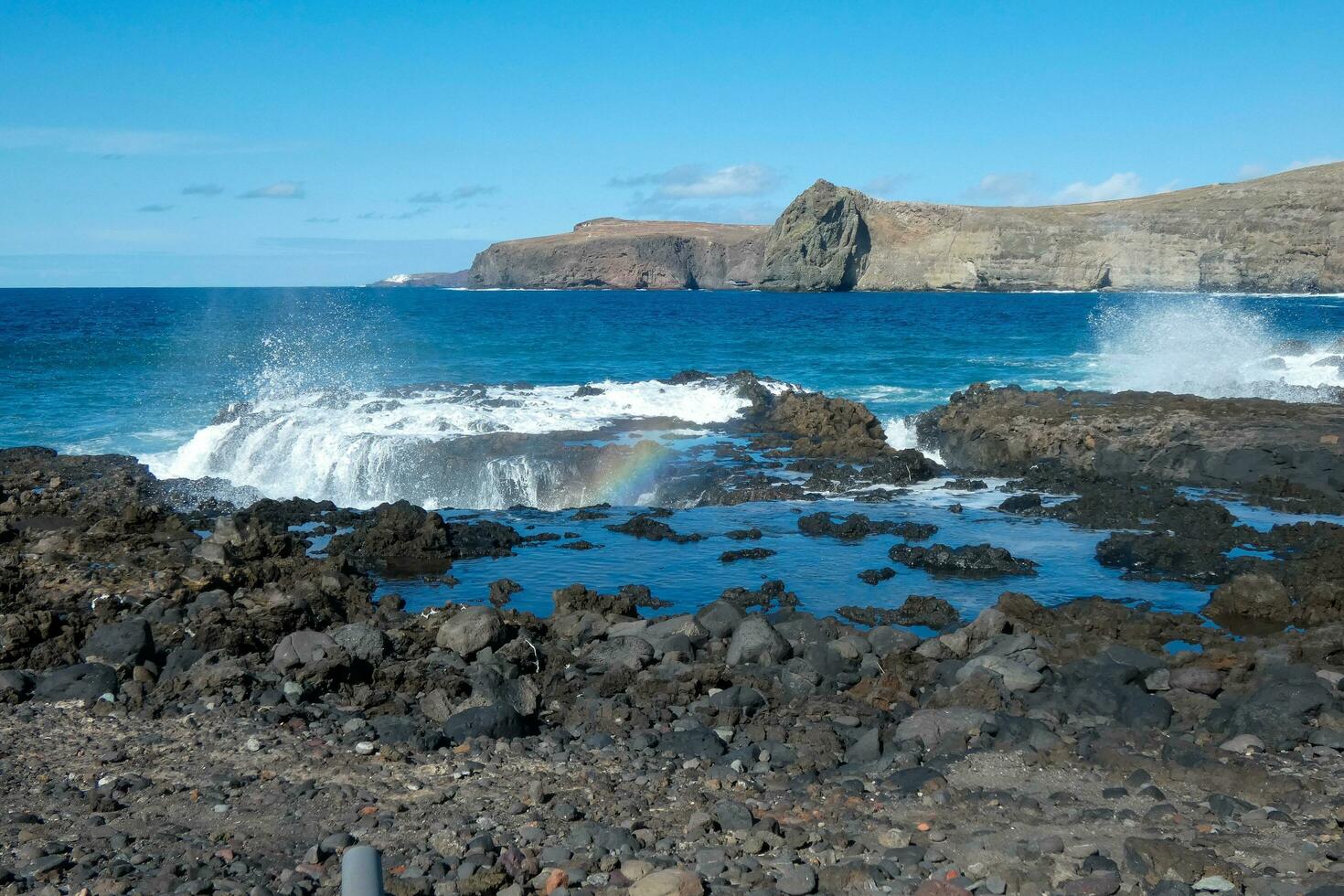 Waves in the ocean in winter time photo