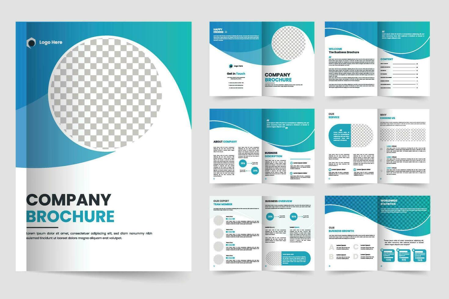 Brochure template layout design and corporate minimal multipage brochure template design vector