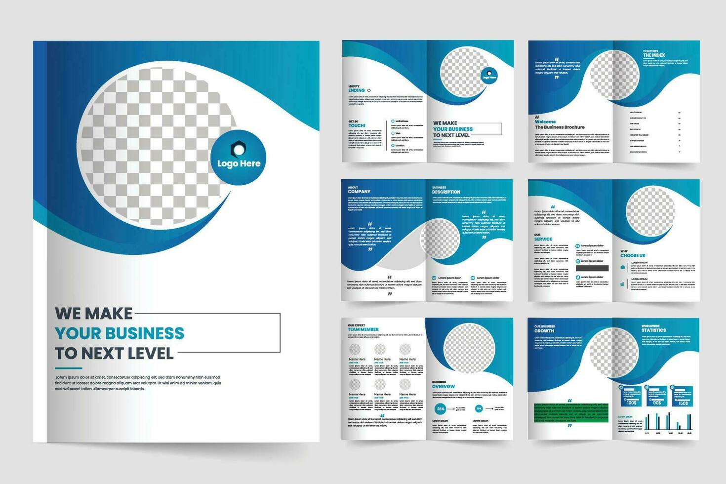 Brochure template layout design and corporate minimal multipage brochure template design vector