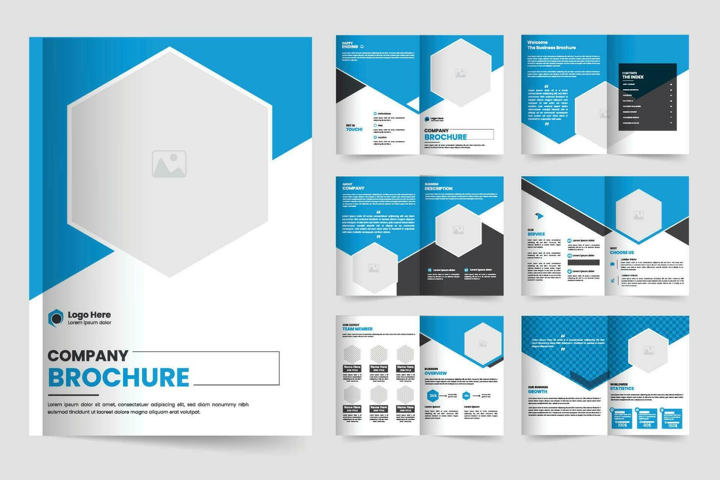 Brochure template layout design and corporate minimal multipage brochure template design vector