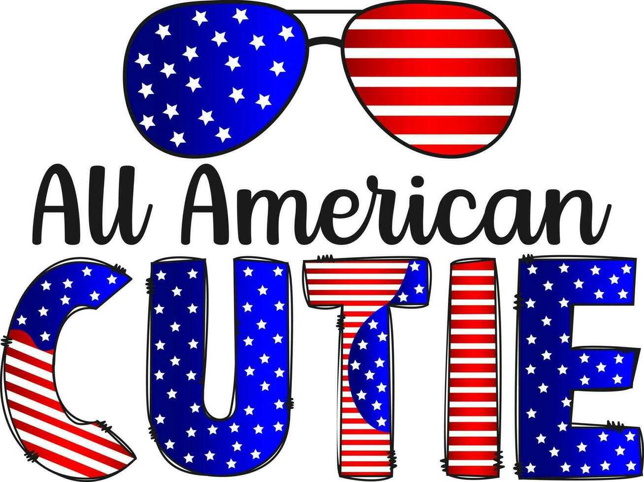 4th of july. All American Cutie vector