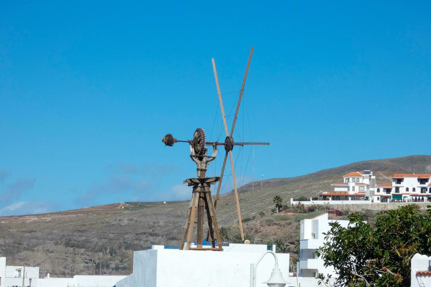 classic windmill mechanism without the sails photo