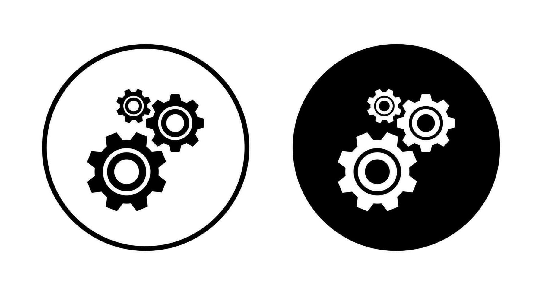 Gear icon vector. Cog symbol isolated on circle background vector