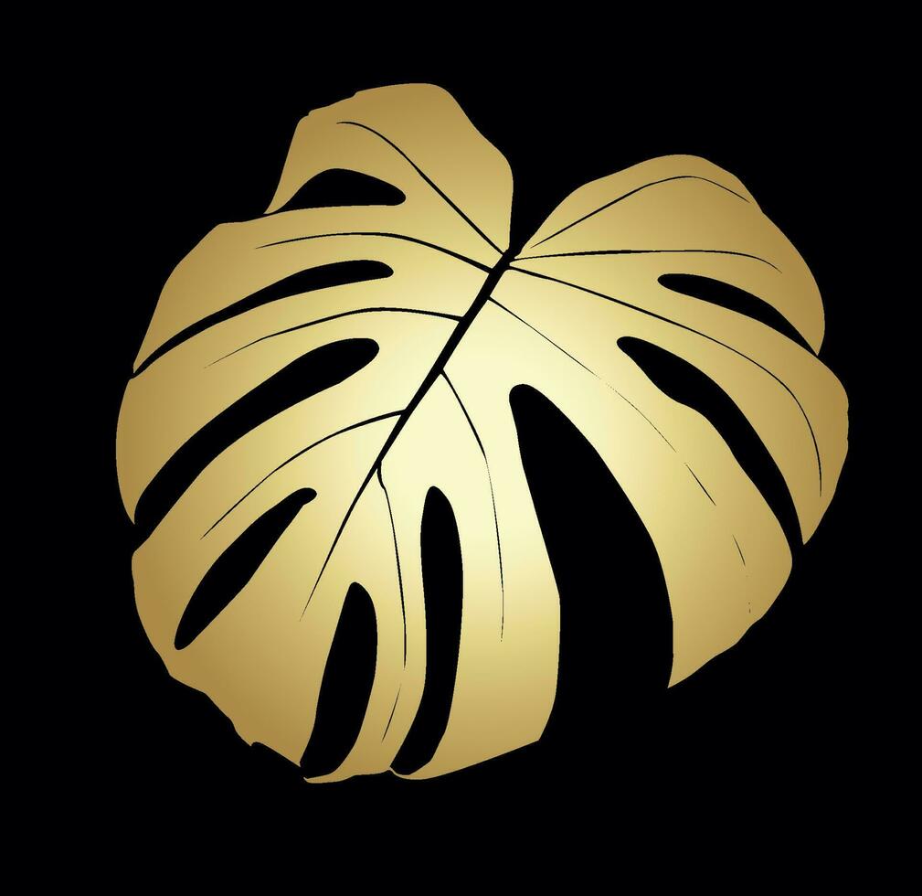 Monstera Deliciosa plant leaf from tropical forests isolated. Vector for greeting cards, flyers, invitations, web design