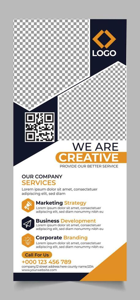 We are creative rollup banner template, roll up banner template vector