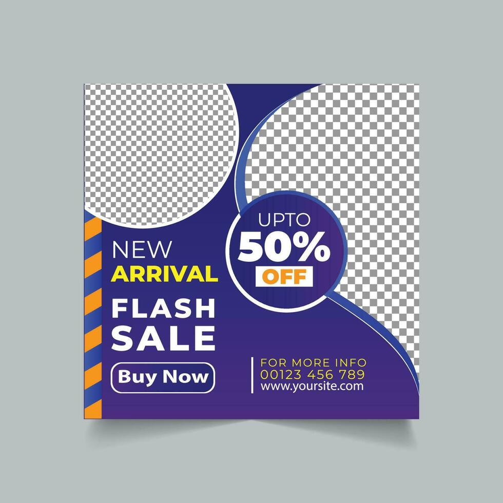 Flash Sale Social Media post template, flash sale, shopping social media post template vector