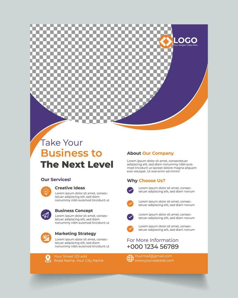 Take your Business to the next level corporate business flyer template vector