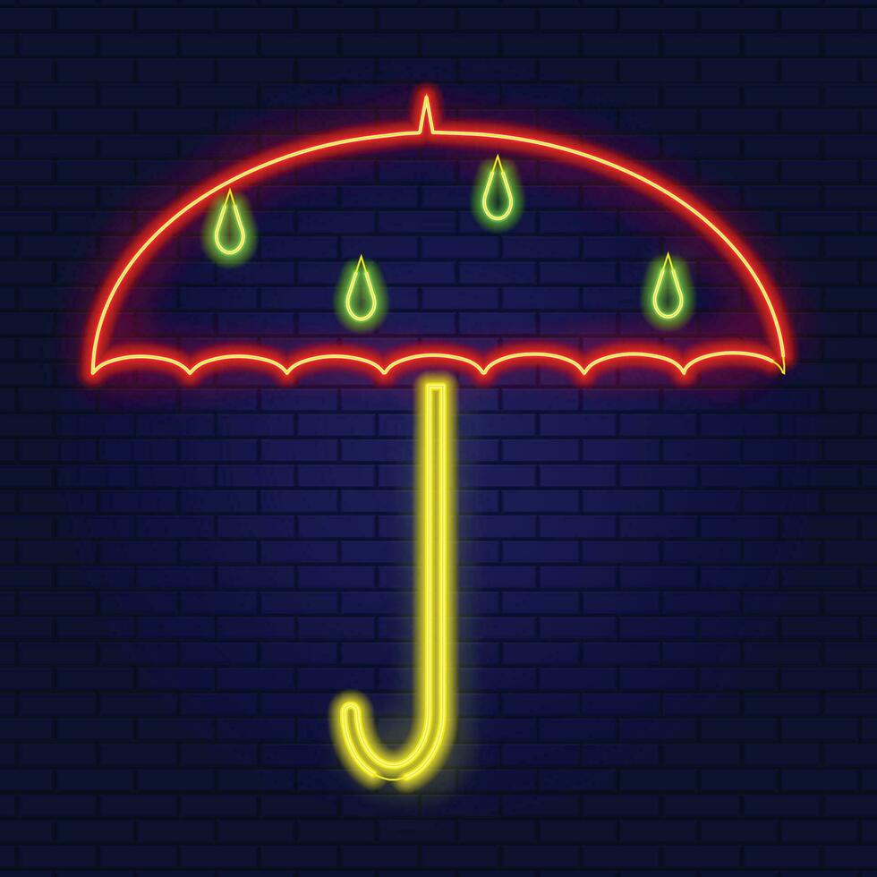 Neon Umbrella Effect vector