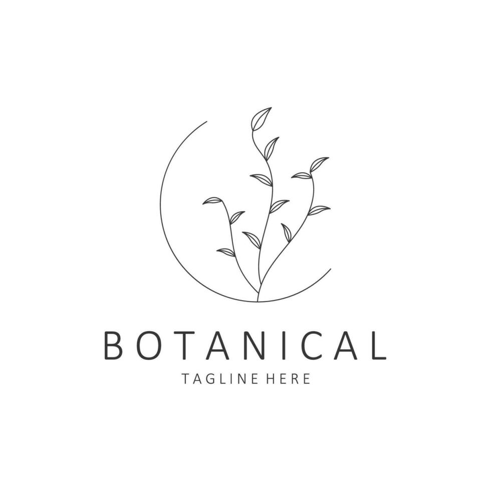 Hand Drawn Botanical Logo Concept Vector