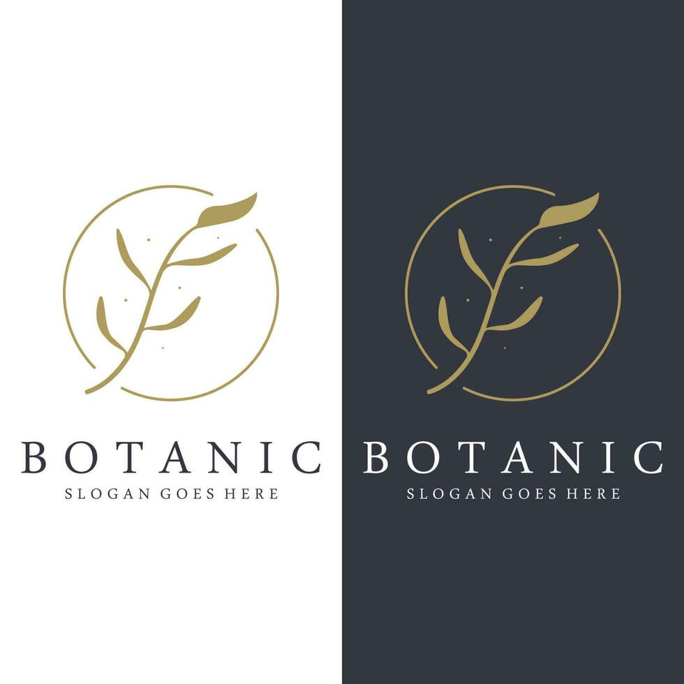 Hand Drawn Botanical Logo Concept Vector