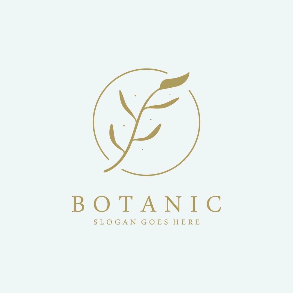 Hand Drawn Botanical Logo Concept Vector