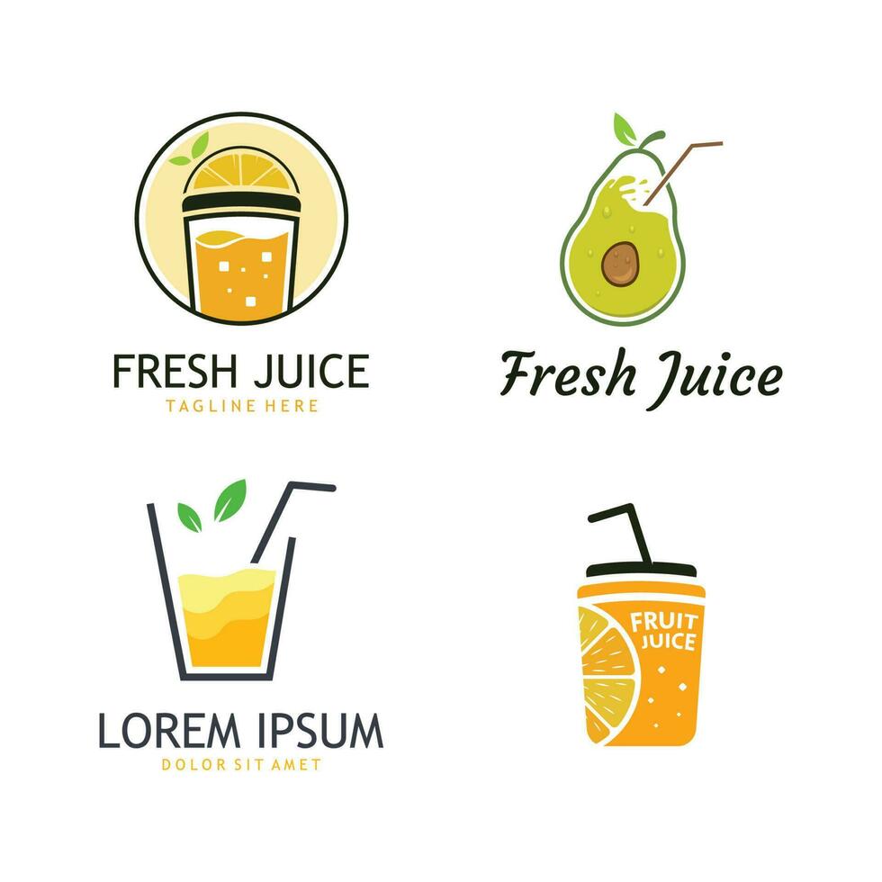 Fresco bebida sencillo logo modelo vector