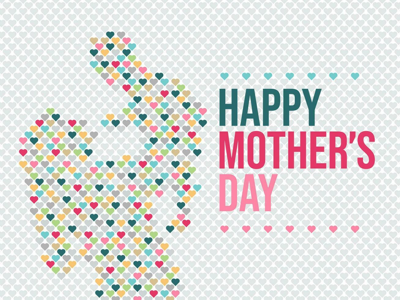 Happy Mother's Day Greeting vector typography with Mother and child