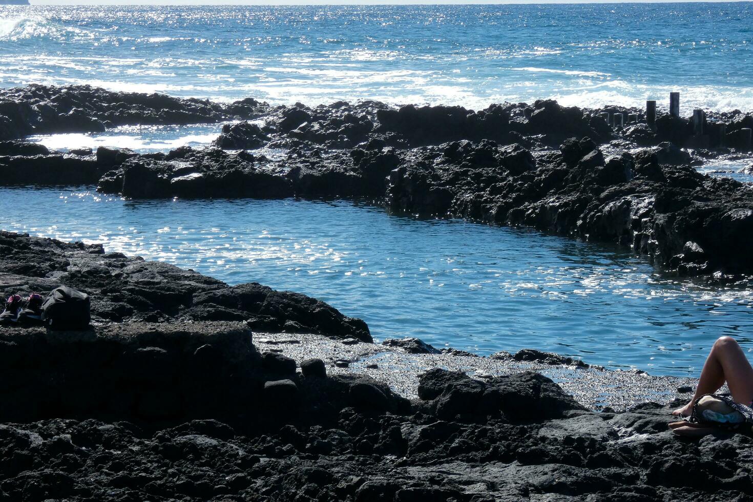 nadando quinielas de agaete en el isla de gran canaria en el atlántico océano. foto