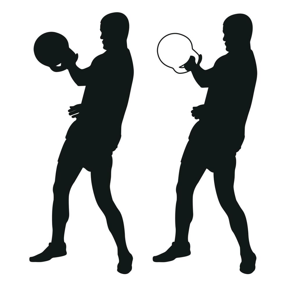 Set silhouettes athletes weight lifter lift kettlebell, weights. Weight lifting. Pull, push, bench press vector