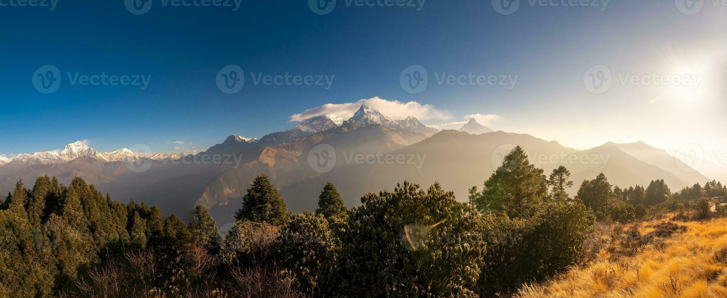 Beautiful view of Annapurna mountain range , Nepal photo